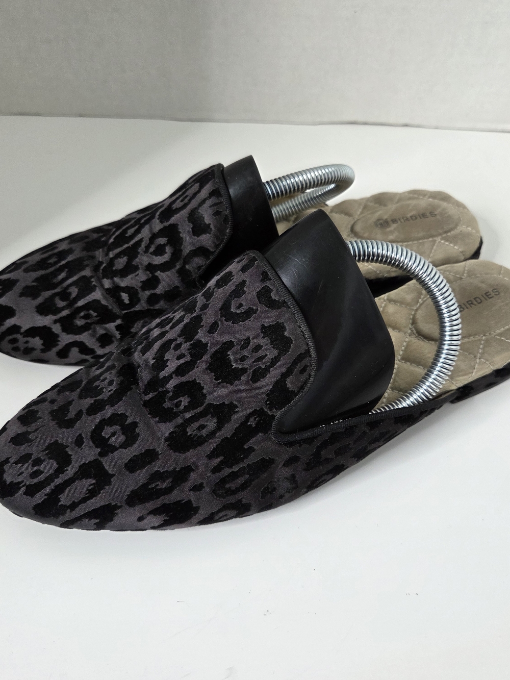Birdies Slip-On Loafers in Black Leopard Print, Womens Size 9